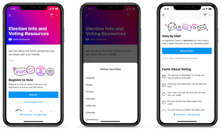 US 2020: Facebook Launches Voting Information Center